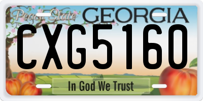GA license plate CXG5160