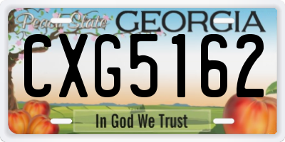 GA license plate CXG5162