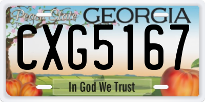 GA license plate CXG5167