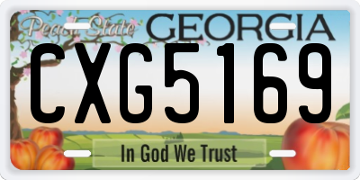 GA license plate CXG5169