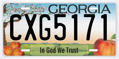 GA license plate CXG5171