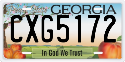 GA license plate CXG5172