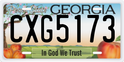 GA license plate CXG5173
