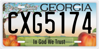 GA license plate CXG5174