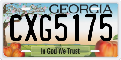 GA license plate CXG5175