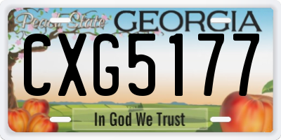 GA license plate CXG5177
