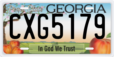 GA license plate CXG5179