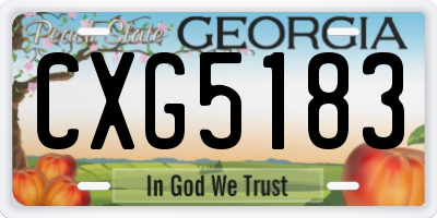 GA license plate CXG5183