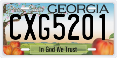 GA license plate CXG5201