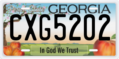 GA license plate CXG5202