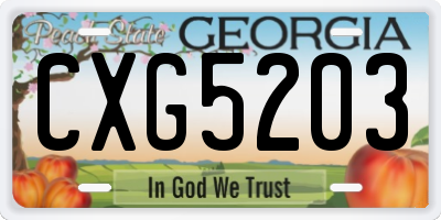 GA license plate CXG5203