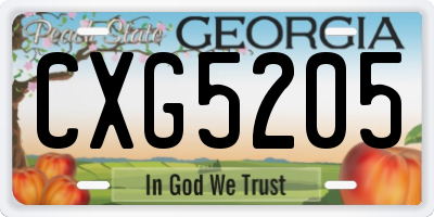 GA license plate CXG5205