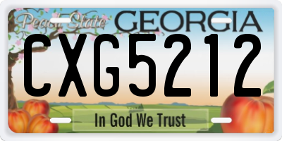 GA license plate CXG5212