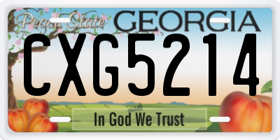 GA license plate CXG5214
