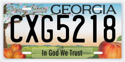 GA license plate CXG5218