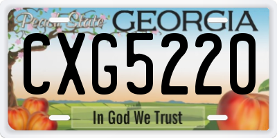 GA license plate CXG5220