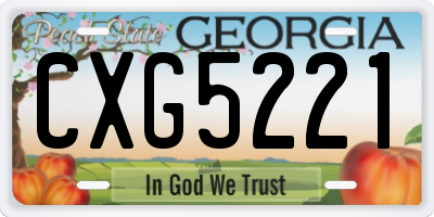 GA license plate CXG5221