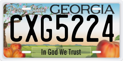 GA license plate CXG5224