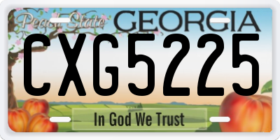 GA license plate CXG5225