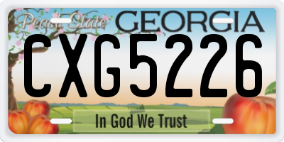 GA license plate CXG5226