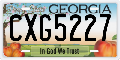 GA license plate CXG5227