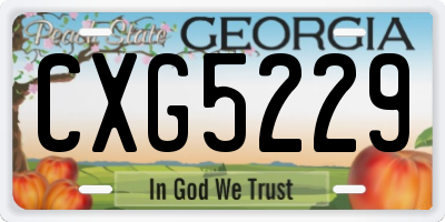 GA license plate CXG5229