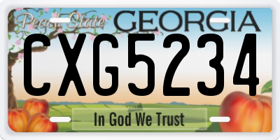 GA license plate CXG5234