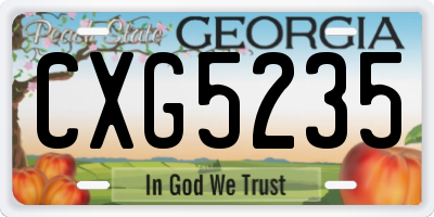 GA license plate CXG5235