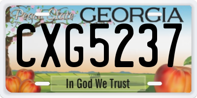 GA license plate CXG5237