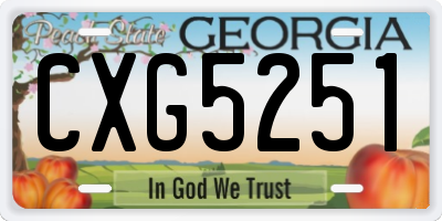 GA license plate CXG5251