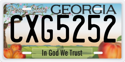 GA license plate CXG5252