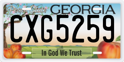GA license plate CXG5259