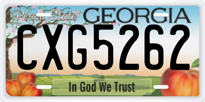 GA license plate CXG5262