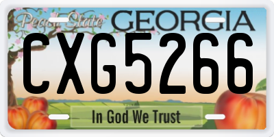 GA license plate CXG5266