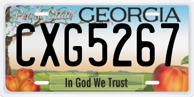 GA license plate CXG5267
