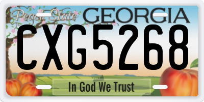 GA license plate CXG5268