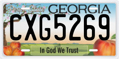 GA license plate CXG5269
