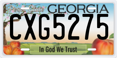 GA license plate CXG5275