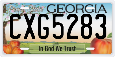 GA license plate CXG5283