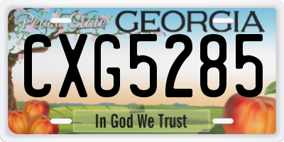 GA license plate CXG5285