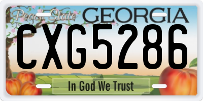 GA license plate CXG5286