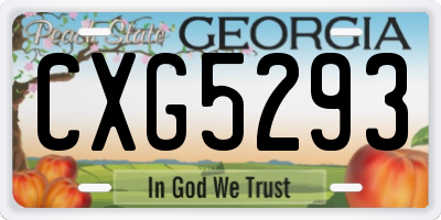 GA license plate CXG5293