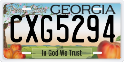 GA license plate CXG5294