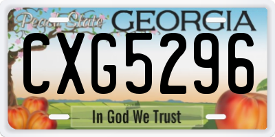 GA license plate CXG5296