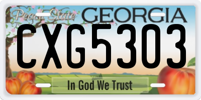 GA license plate CXG5303