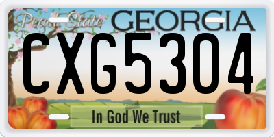 GA license plate CXG5304