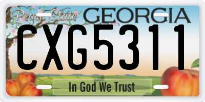 GA license plate CXG5311
