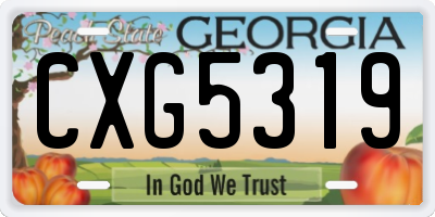 GA license plate CXG5319