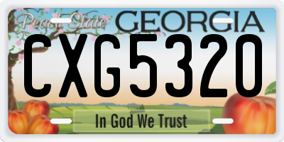 GA license plate CXG5320