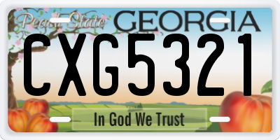 GA license plate CXG5321